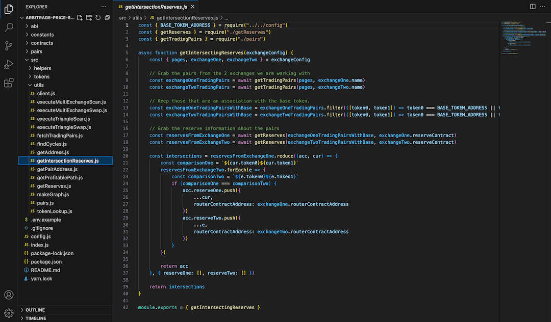 Arbitrage Scanner Code Screenshot